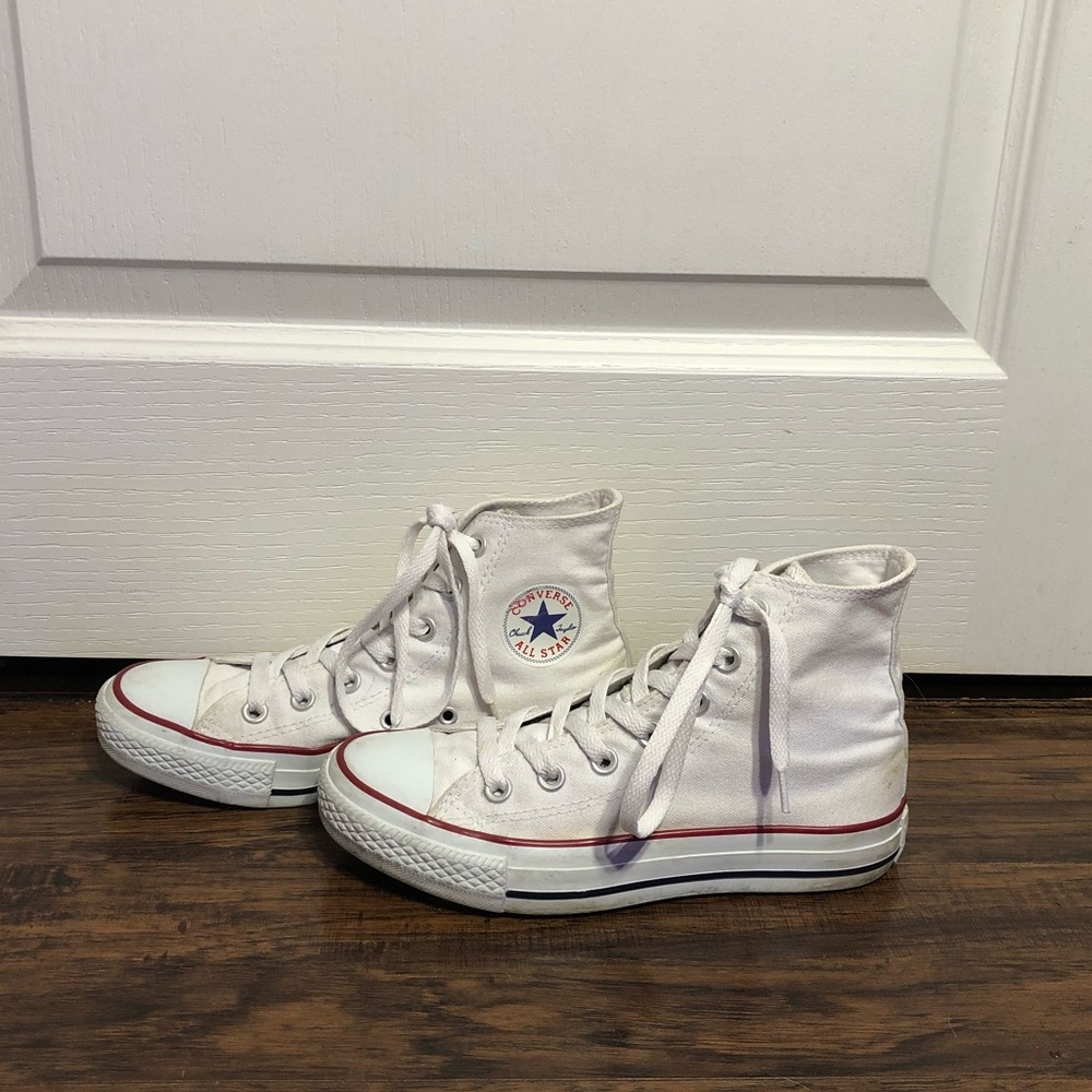 Converse white high tops